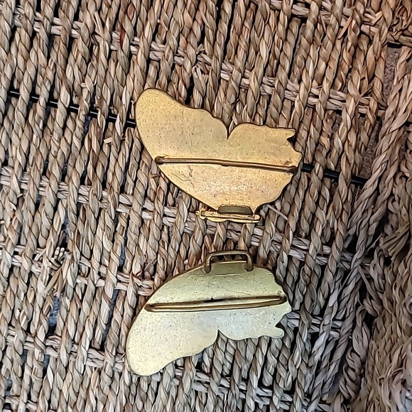 Vintage colorful butterfly belt buckle 2 pieces - Picture 3 of 3